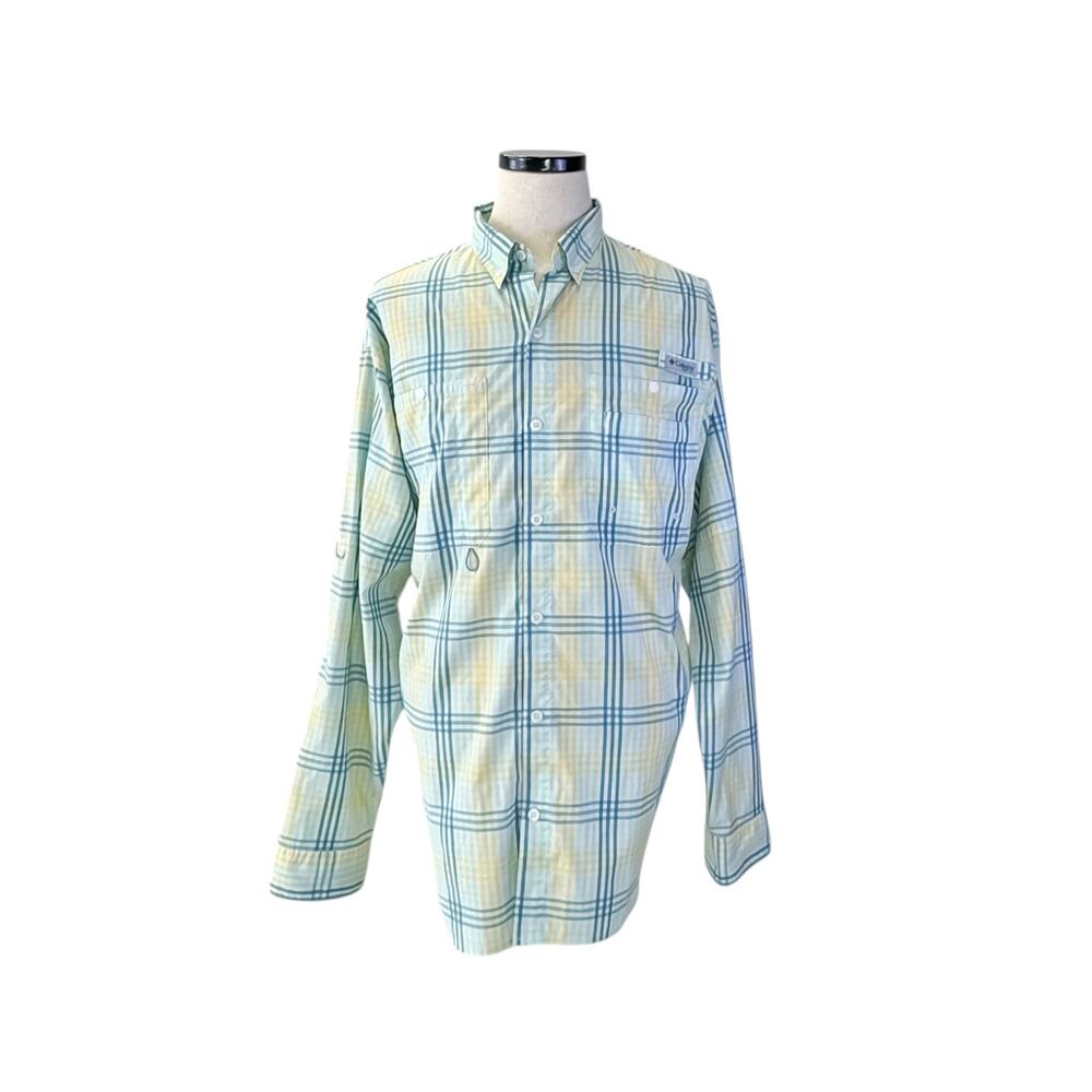 Columbia Plaid Vented Fishing Shirt - Men's XL Outdoor Performance